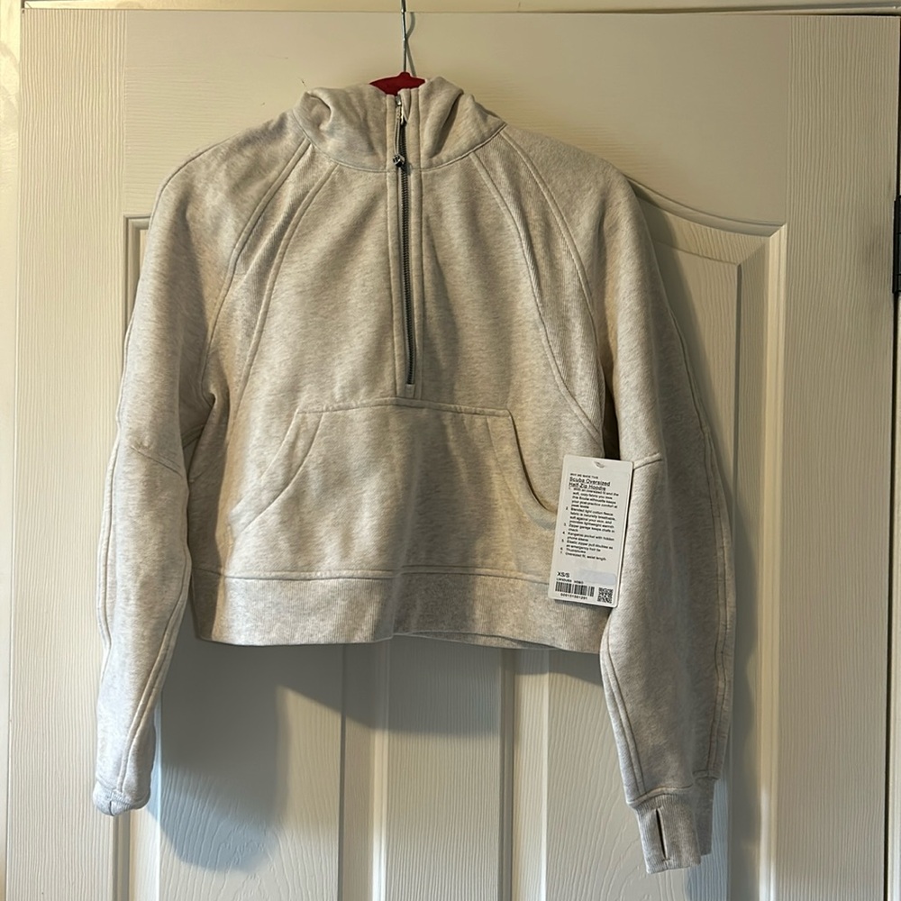 Lululemon Scuba oversized half zip hoodie size XS/S heather grey